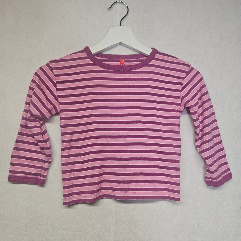 Hanna Andersson Pink and Purple Stripe Long Sleeve Tee